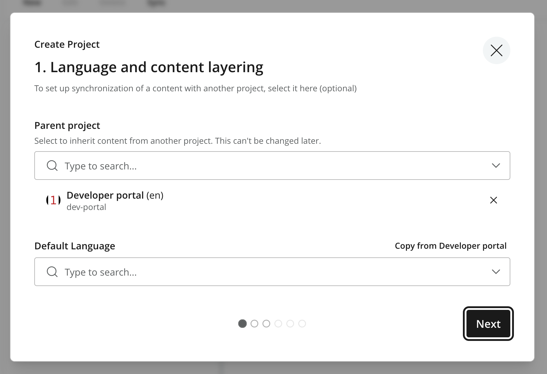 Wizard screenshot showing keyboard focus and multi-step flow