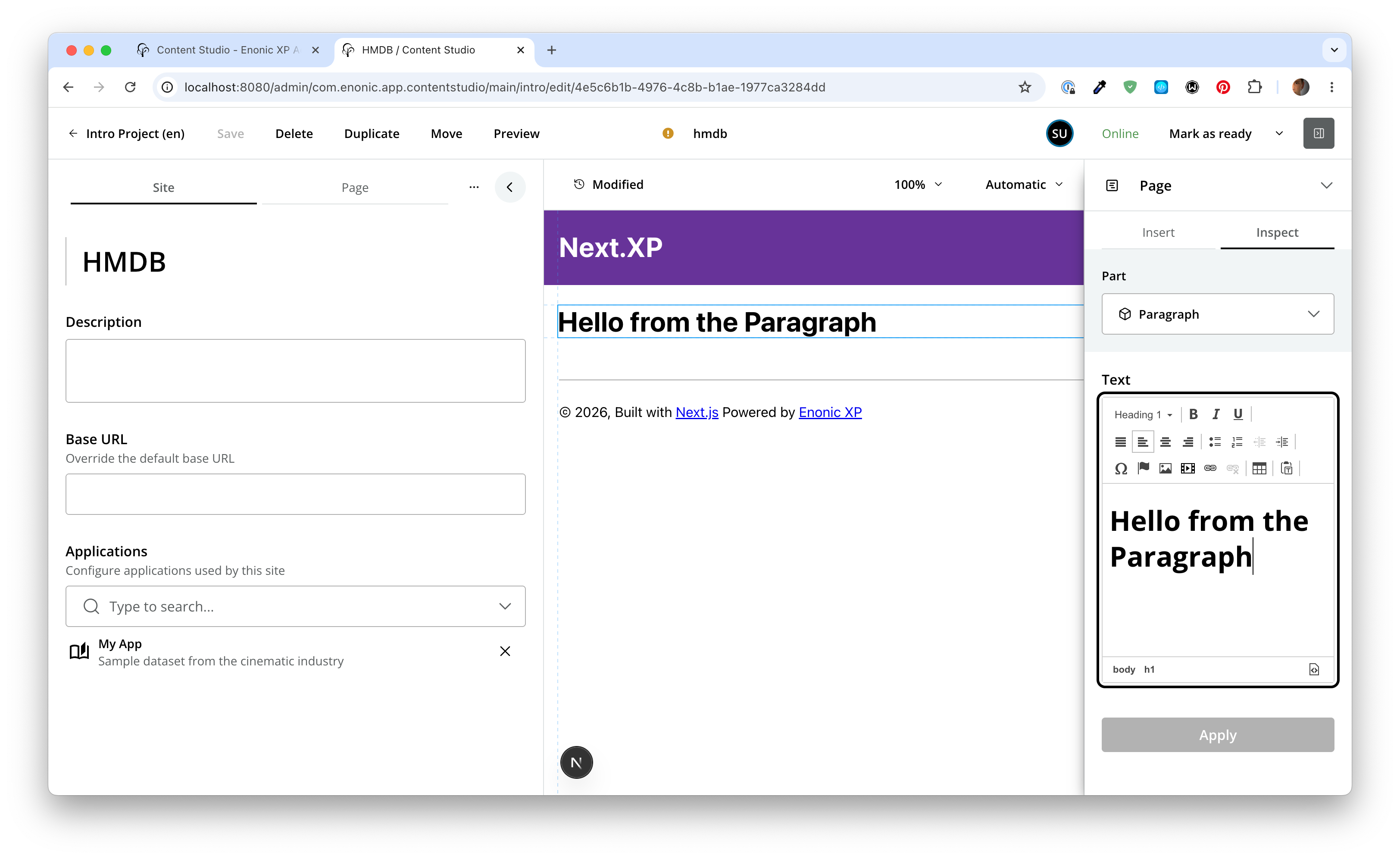 paragraph component