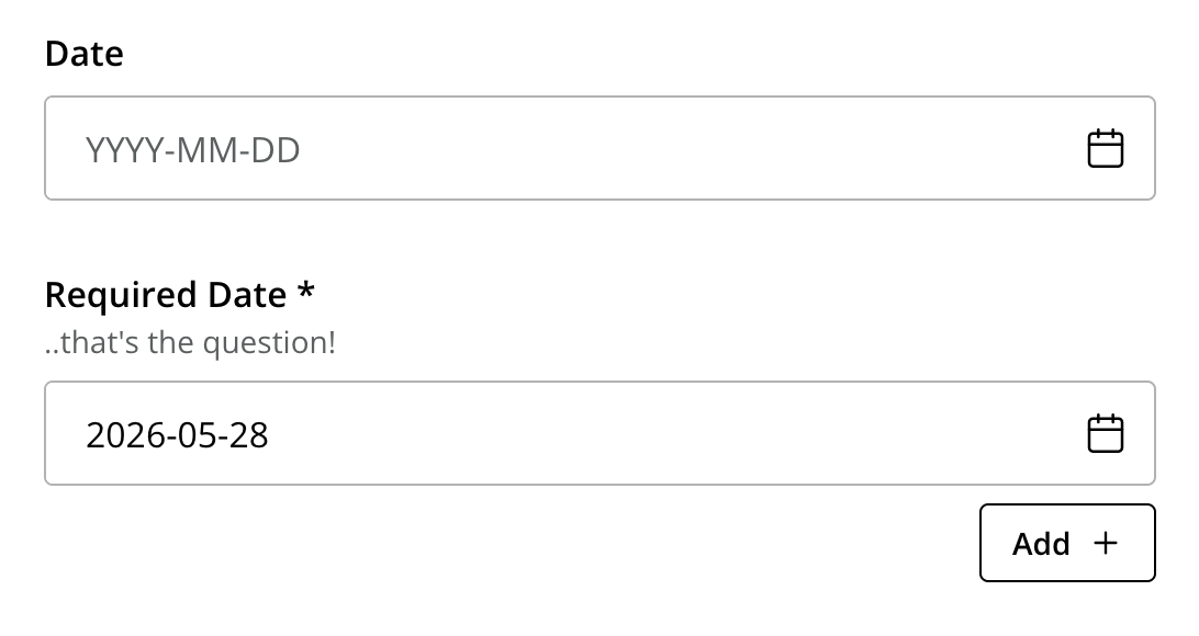 Input field with a calendar icon