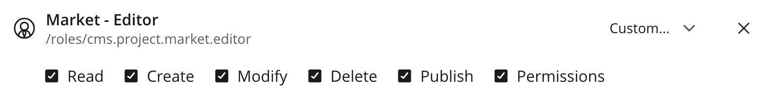 Custom permission checkboxes for a principal