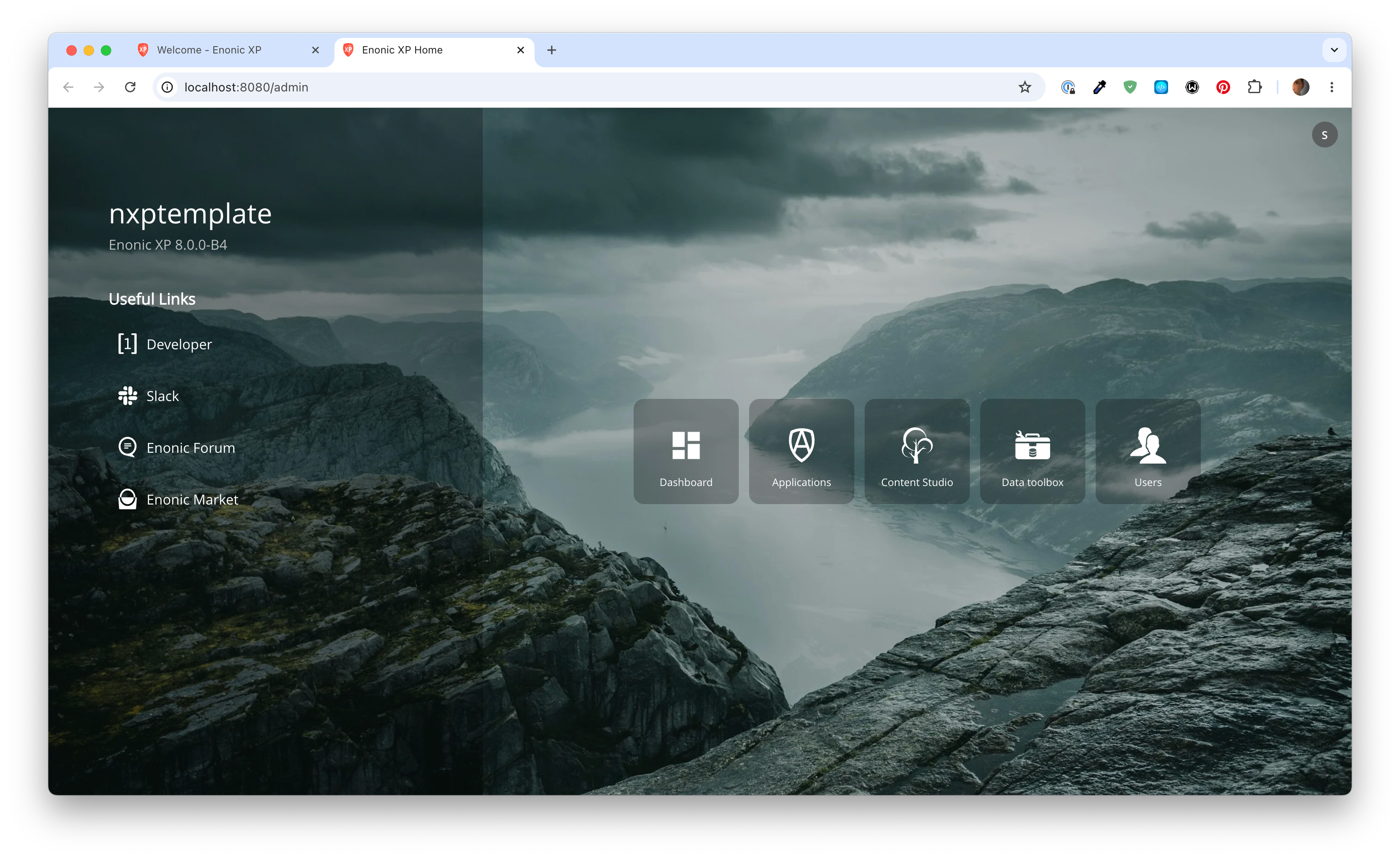 The XP admin dashboard