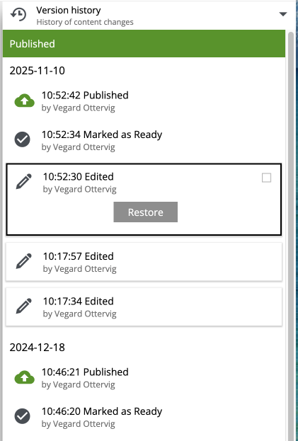 Version history