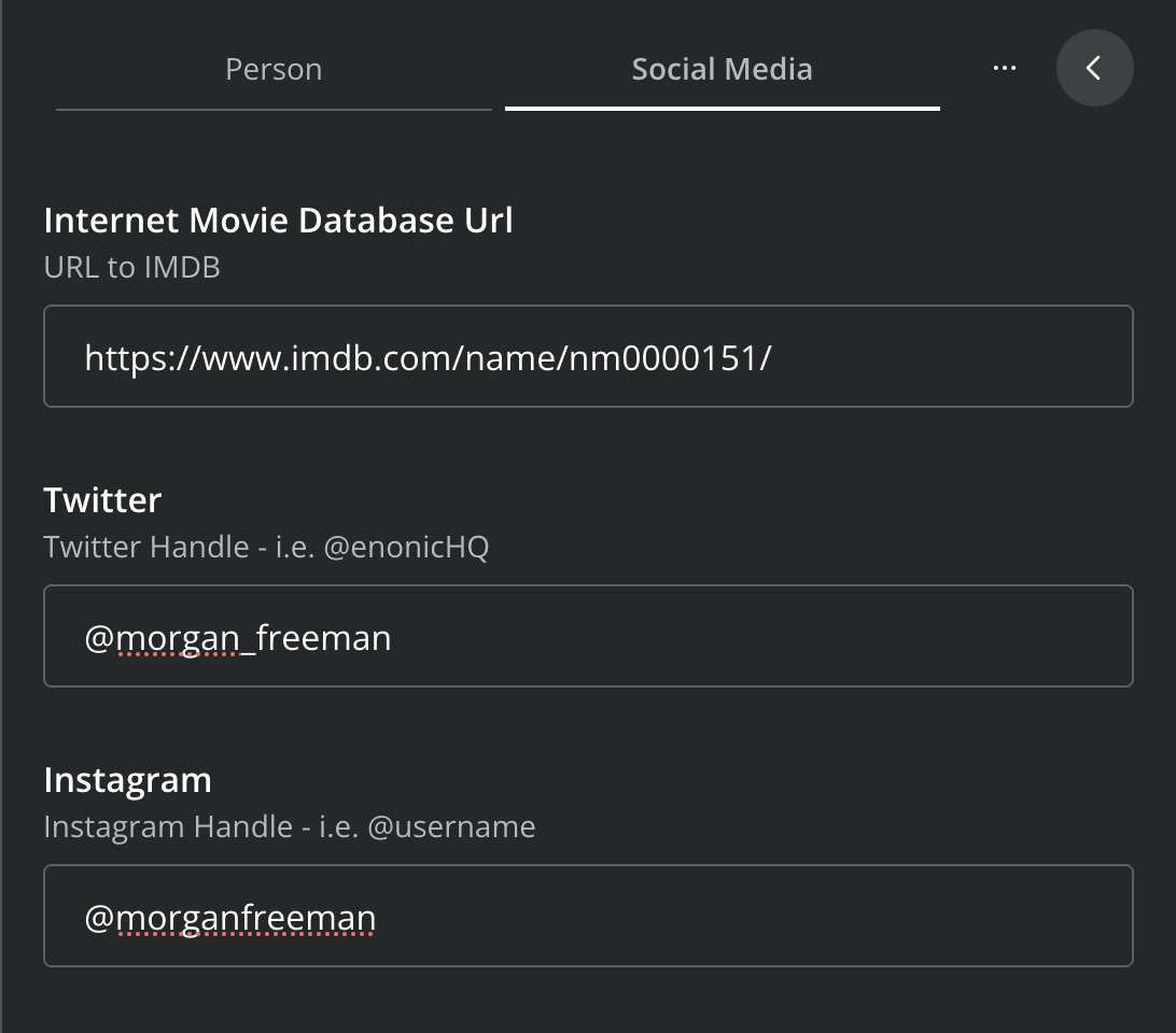 Social Media mixin form