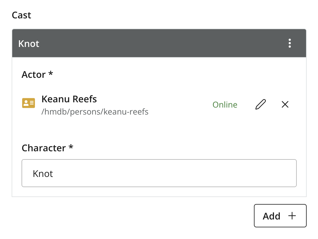 Shows a card with form items listed inside