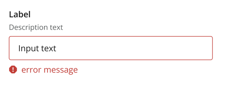 Form item with error message
