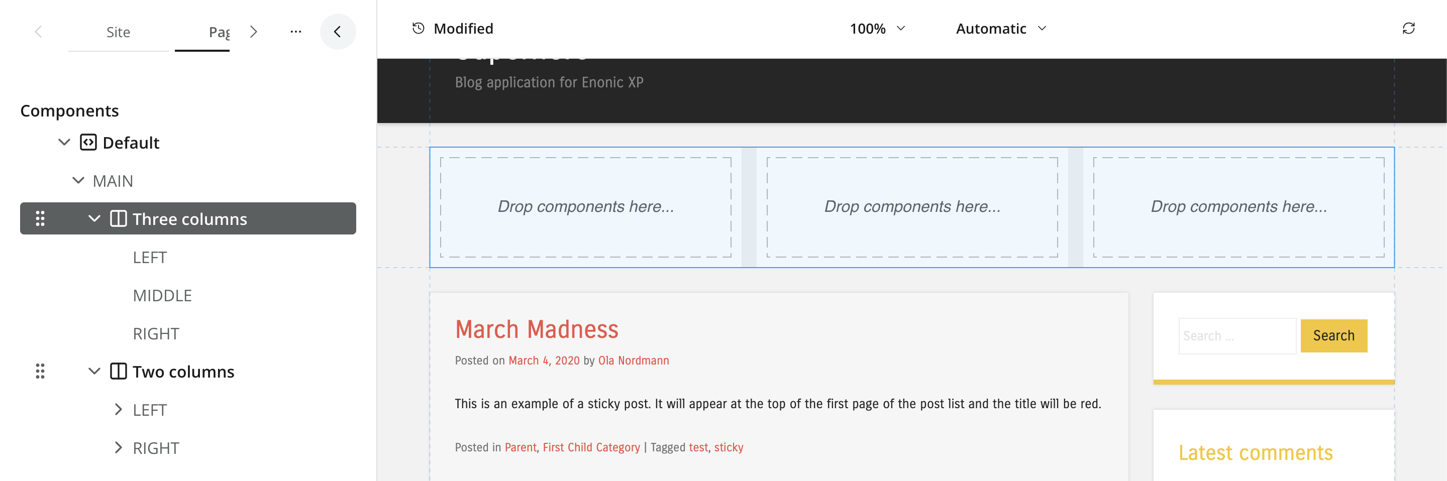 a default page
