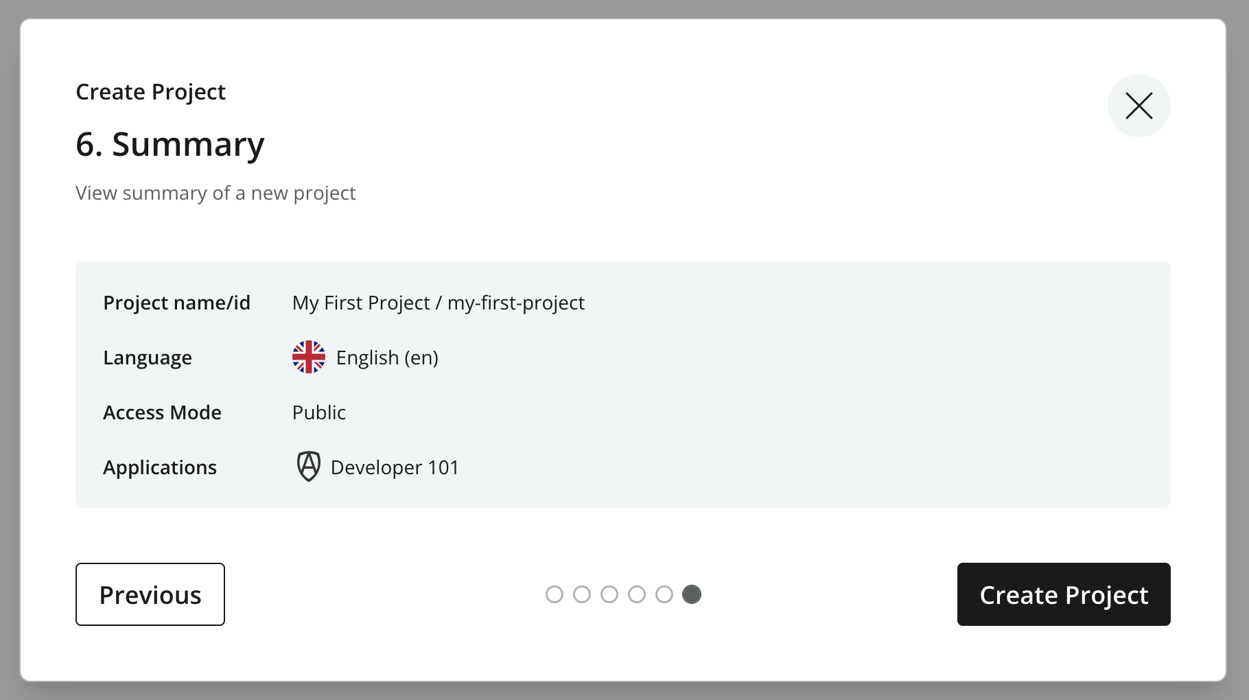 Content Studio project creation summary