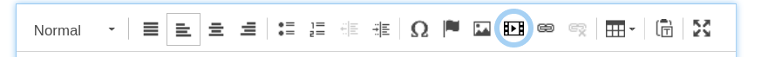 The rich text toolbar with the macro button circled by a blue circle