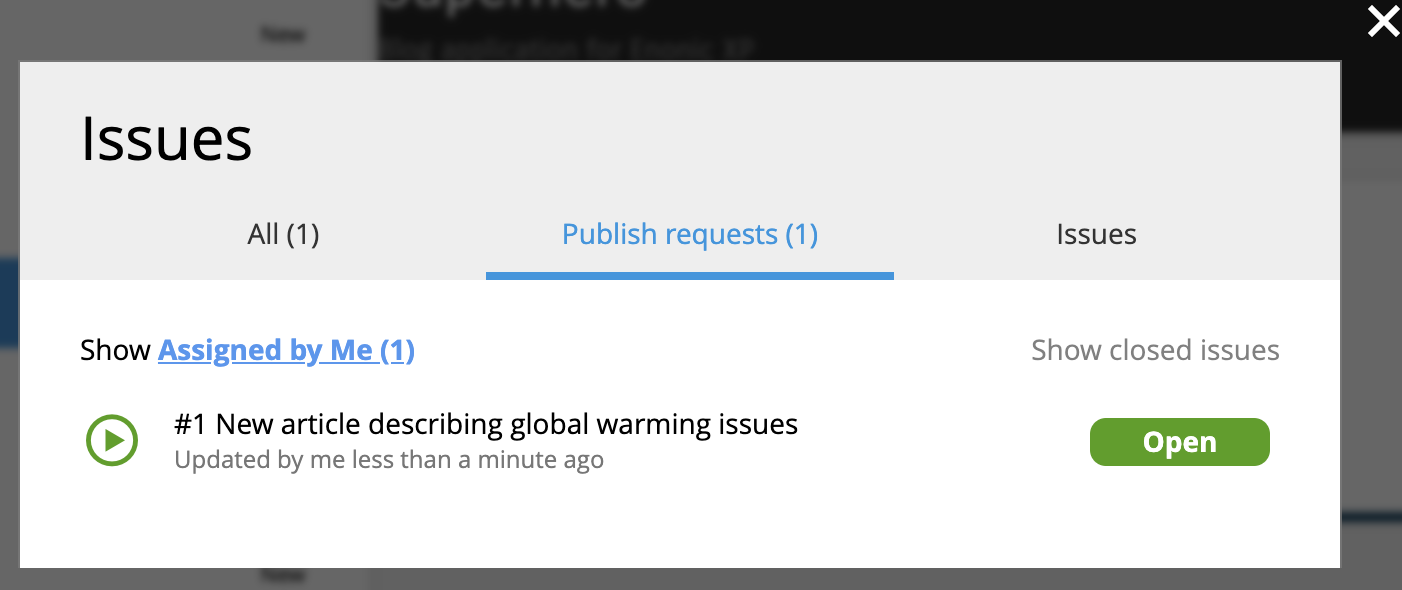 Publish request list