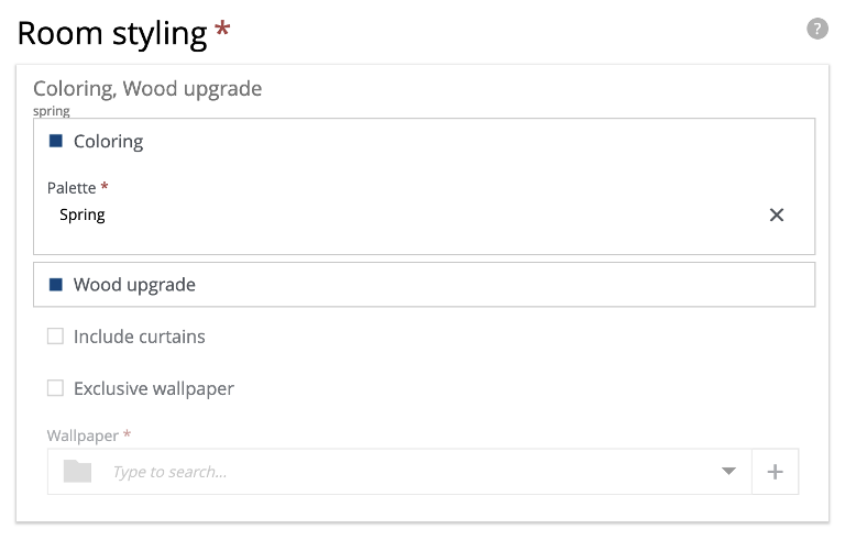 Form showing four options