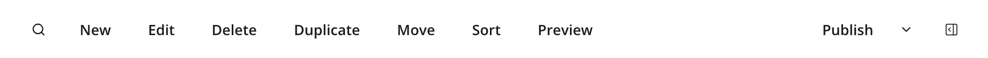 Navigator toolbar showing search icon