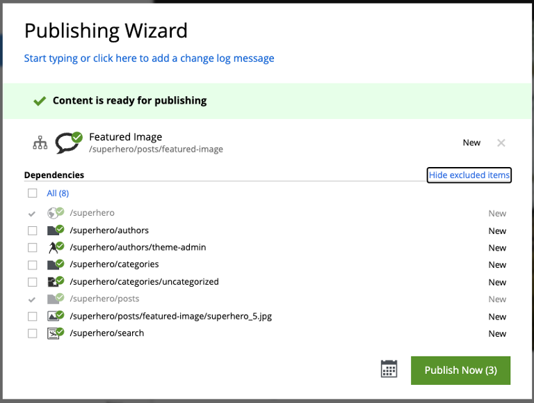 Publishing Wizard - optional dependencies