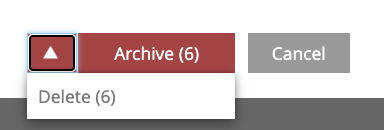 Permanent delete from the Archive dropdown