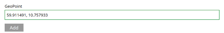 text input with a longitude and latitude numbers