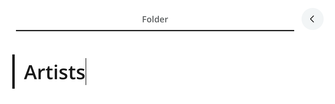The Folder form, with the display name Artists