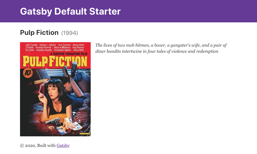 Movie details page