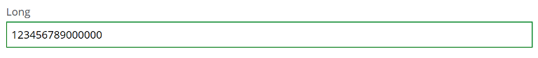 Number input showing a large number
