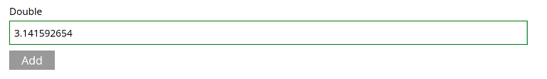 An inpt field with a lot of decimal numbers