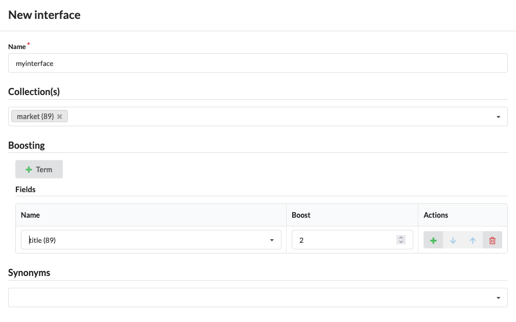 Showing the form of the new interface