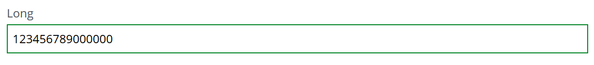 Number input showing a large number