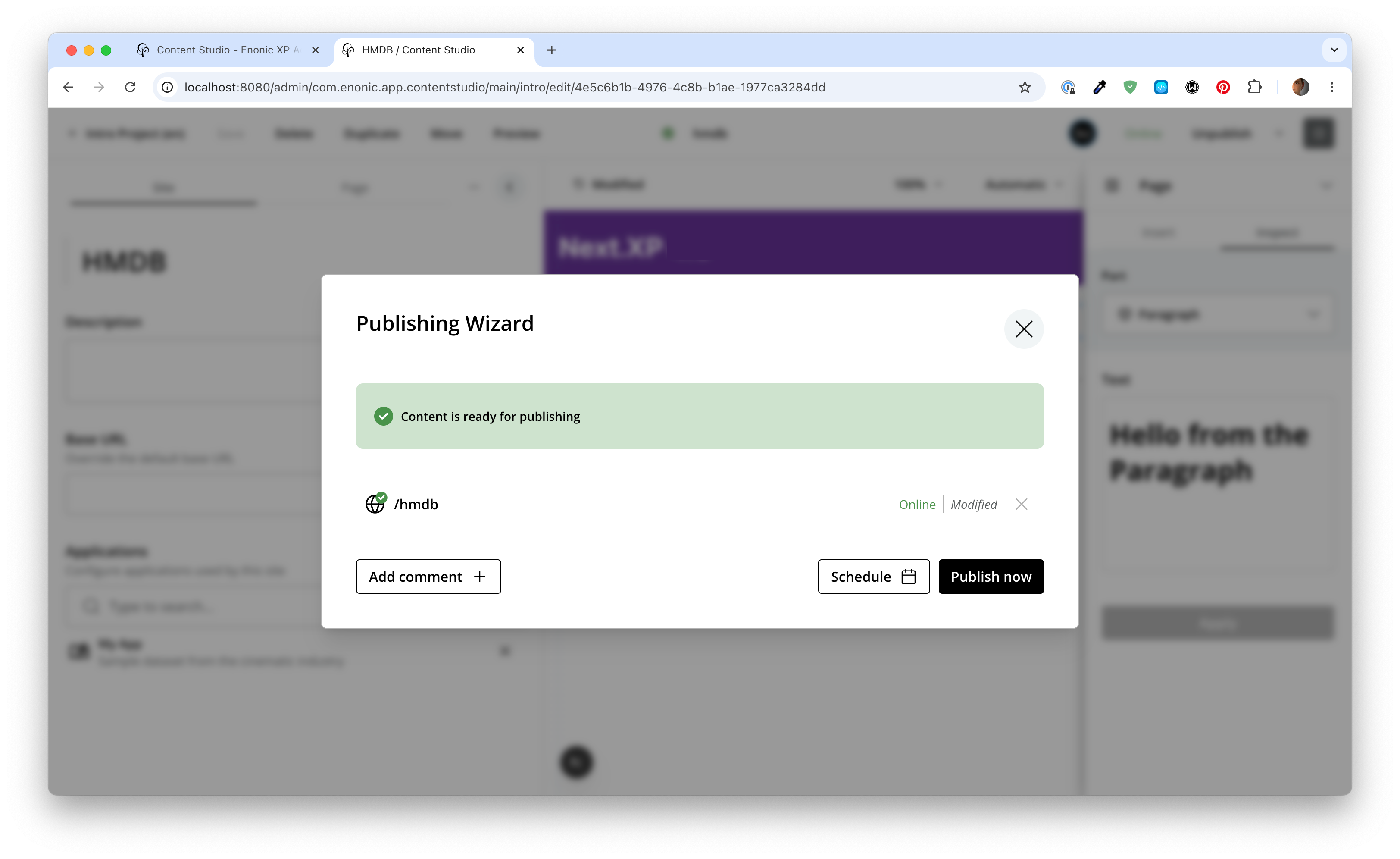 Publishing wizard publish