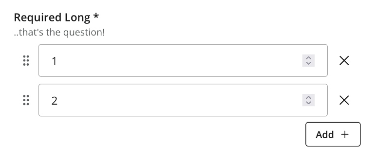 Two instances of the Long input