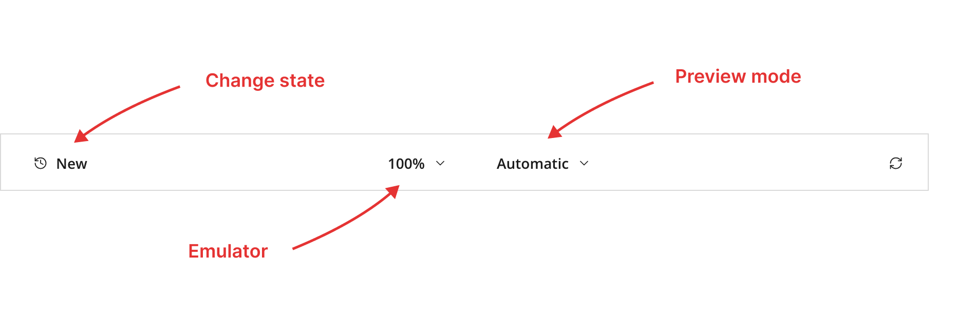 Preview toolbar with change state