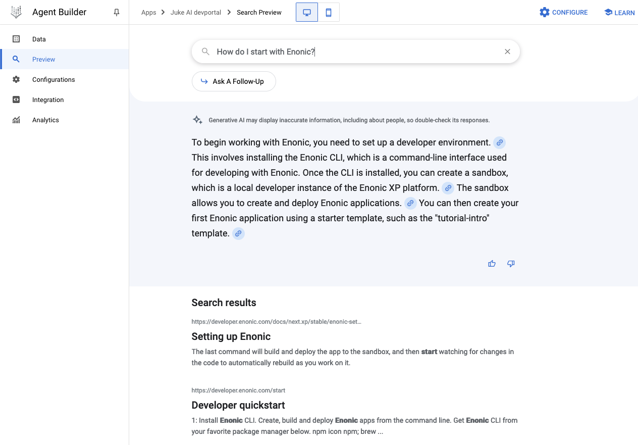 Chat with your search agent