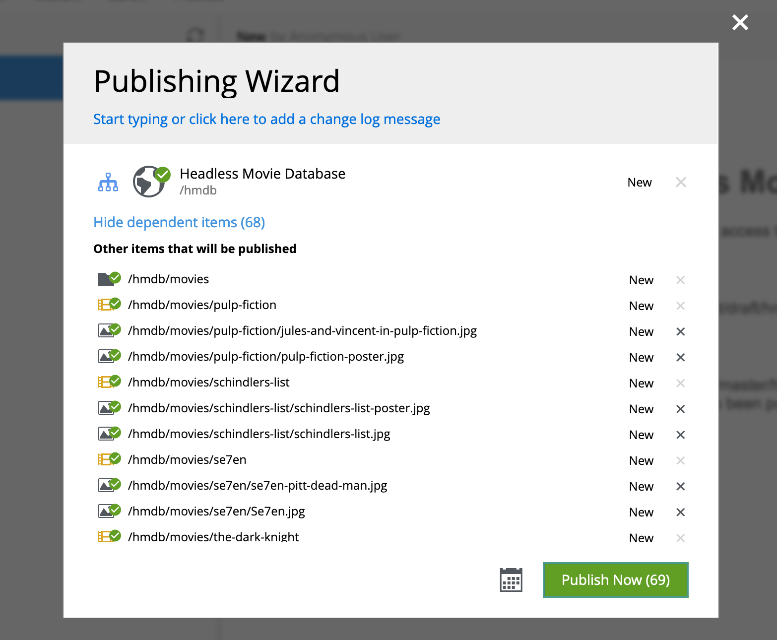Publish all items