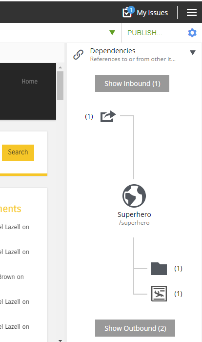 Dependencies widget