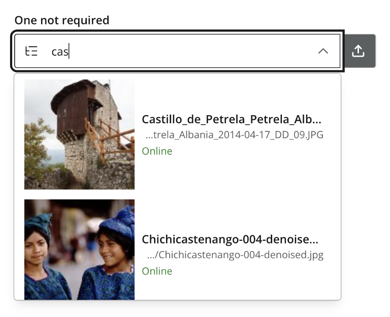 Input box with a grid of images to select below it