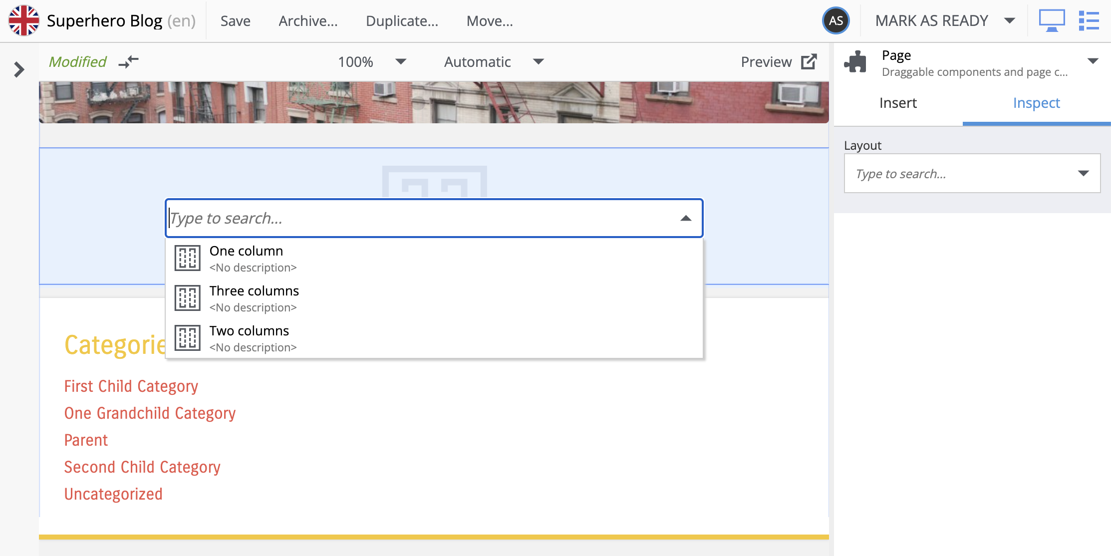 Layout placeholder