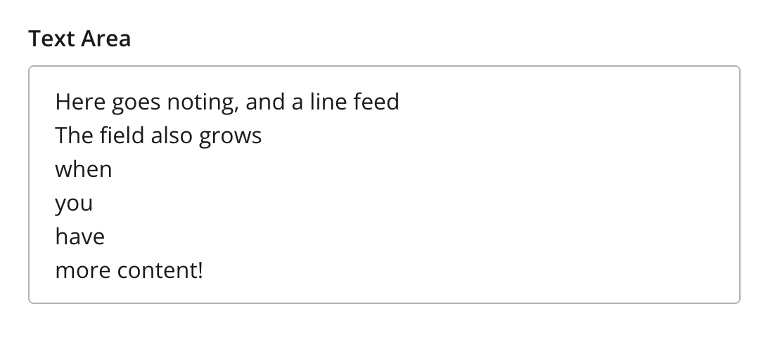TextArea containing several lines of text