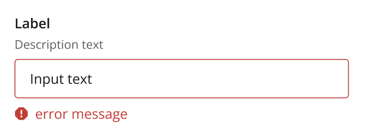 Form item with error message