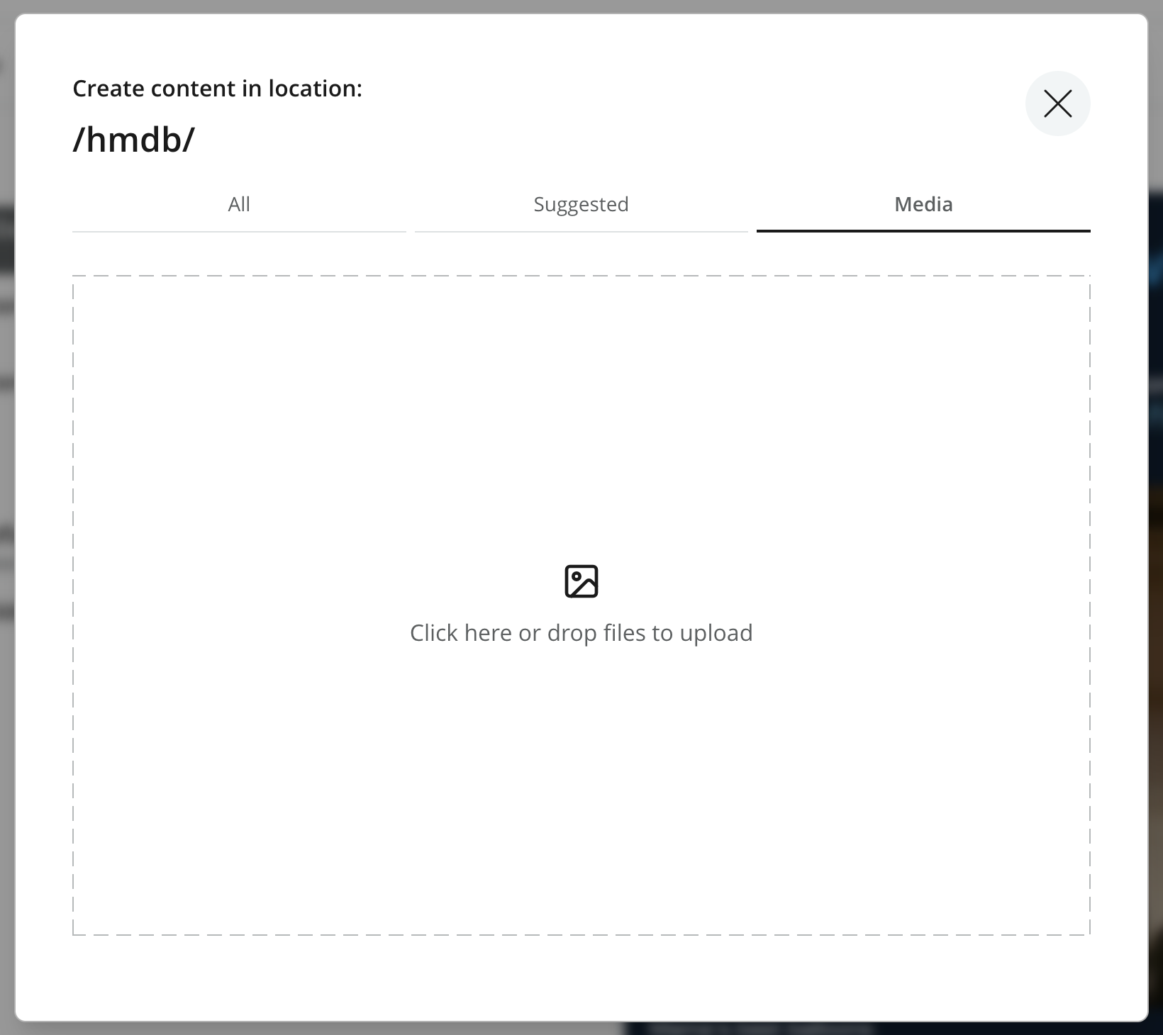 Media upload dialog