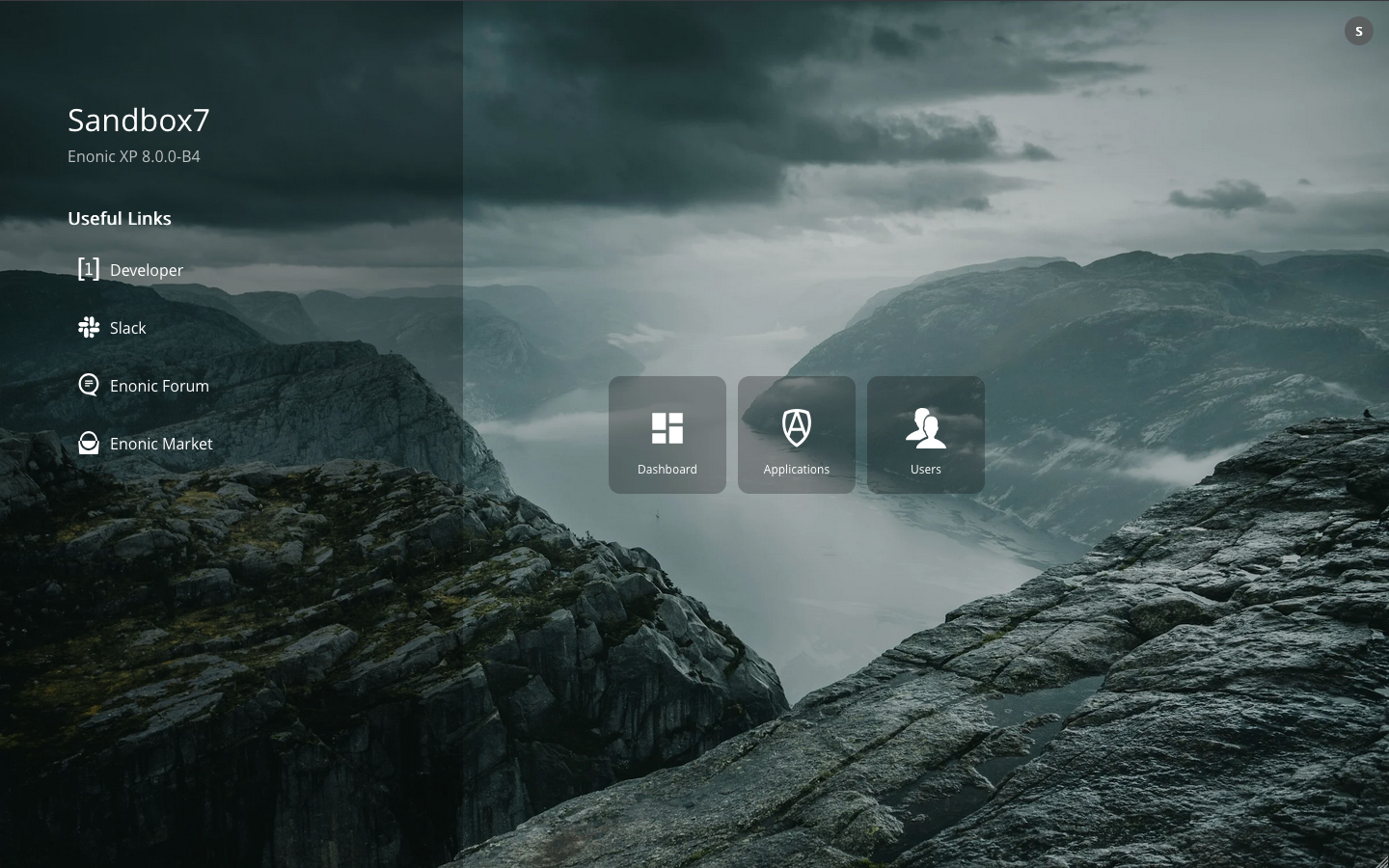 XP menu listing three icons for dashboard