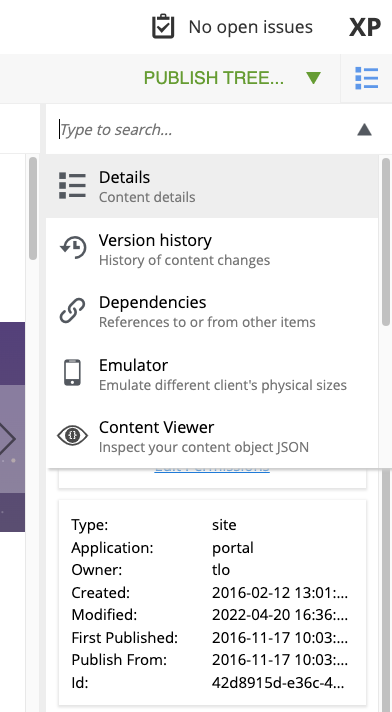 Widget selector with filter