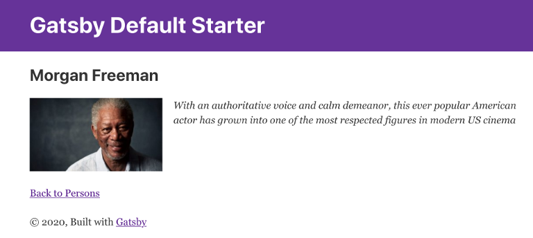 Person details page