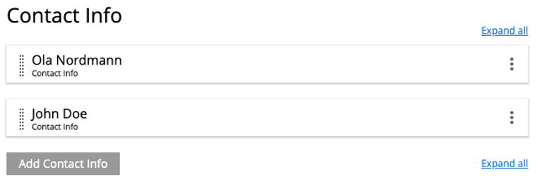 Context menu allows to add or remove new items within the list