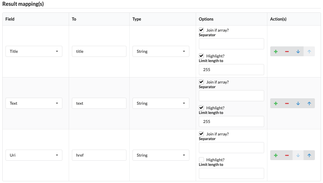Interface mappings