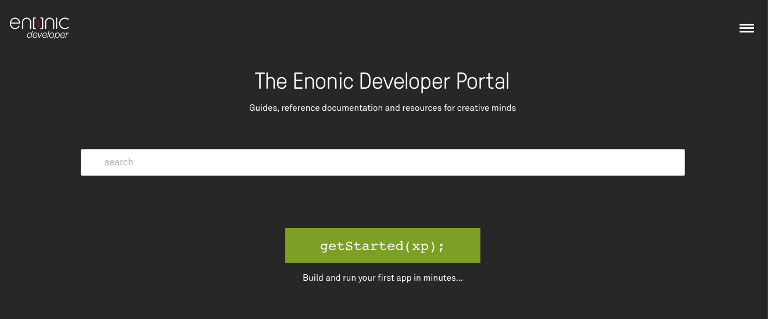 Screenshot of the new developer portal