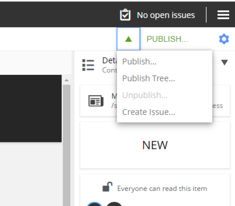 dialog publish button