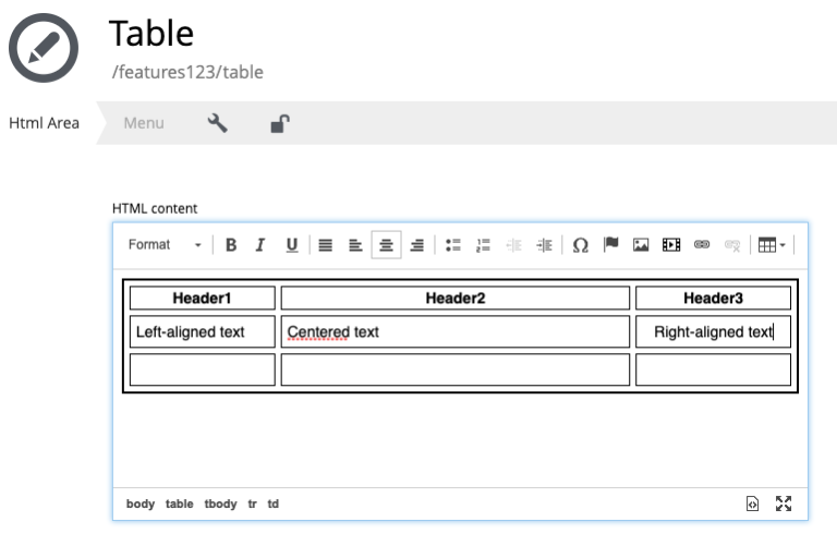 html area table2