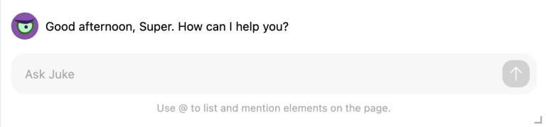 Interact with Juke in the chat