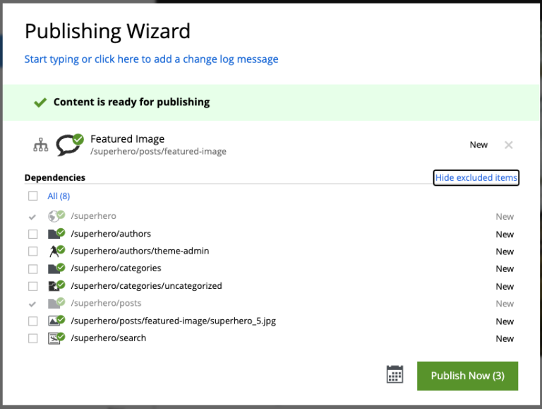 Publishing Wizard - optional dependencies