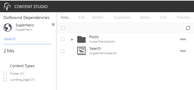 Dependencies filtered by type