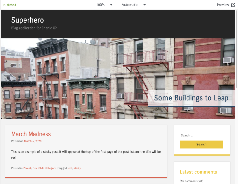 Showing content preview