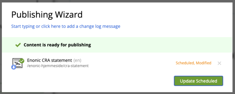 Update scheduled publishing