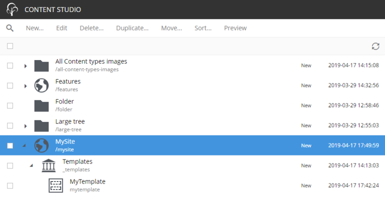 Site with its Templates folder