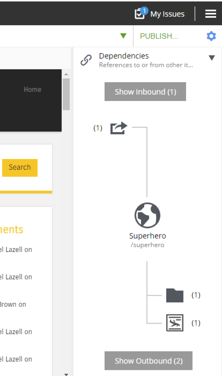 Dependencies widget